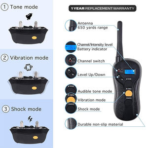 Collar impermeable recargable <span class=keywords><strong>para</strong></span> <span class=keywords><strong>perros</strong></span>, Control remoto, vibración, descarga eléctrica, pitido, Control de ladridos, Collar de entrenamiento <span class=keywords><strong>para</strong></span> <span class=keywords><strong>perros</strong></span> - Product Image 2