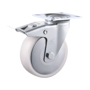 VIMA Heavi Duti 3.5 4 5 6,5 8 Zoll Gewinde Lenk rolle Rad bremse PP White Industrial <span class=keywords><strong>Caster</strong></span> für Wagen - Product Image 4