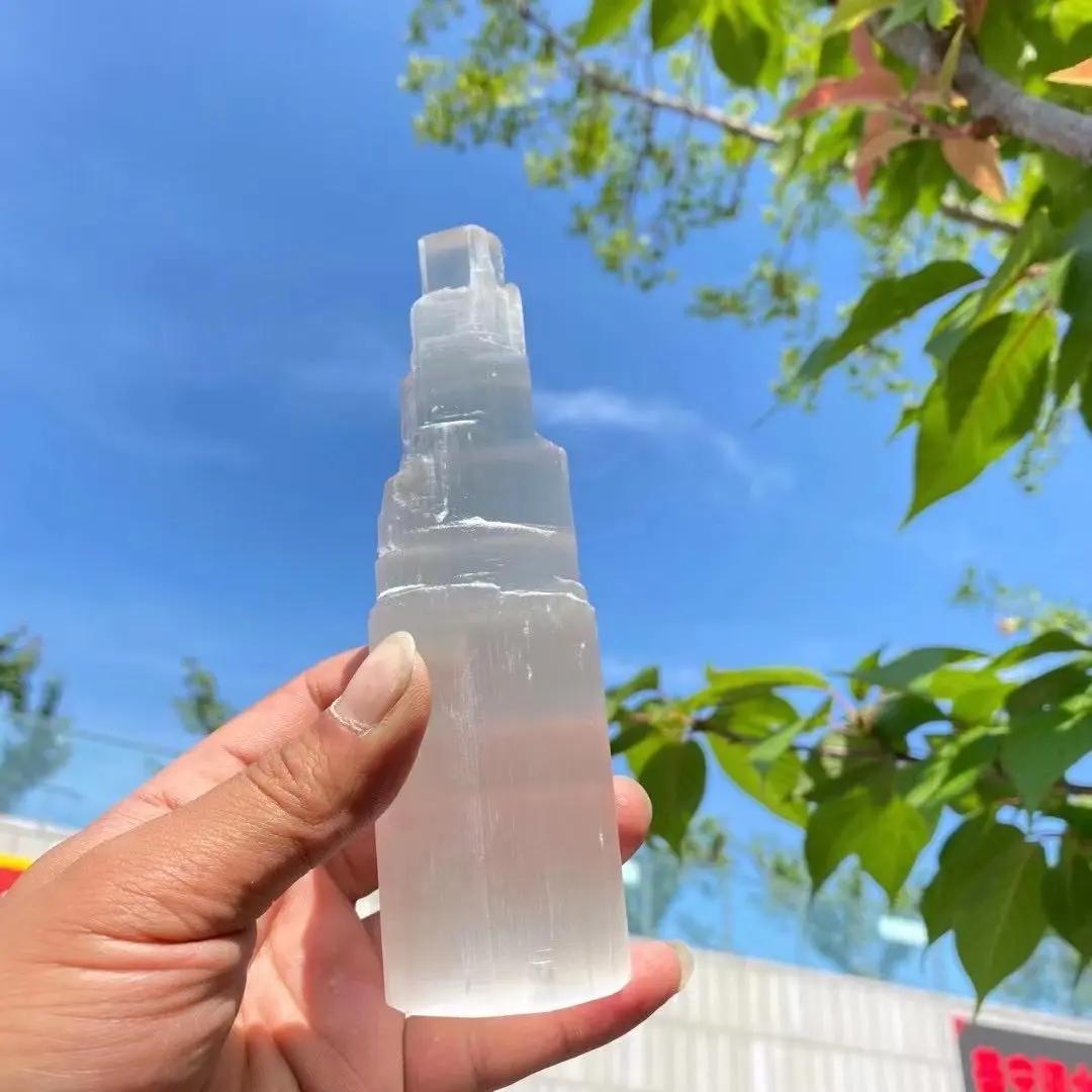Natural Various Shapes Of Crystal Selenite Stick Plate Slab Bowl Wand Point Selenite Tower