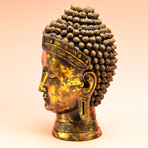 Articles de culture religieuse bouddhiste d'Asie du Sud-Est : Statues de divinités en résine effet métal vieilli, artisanat exclusif en résine - Product Image 4