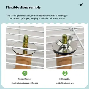 Oiseau en bois escalade cadre jouet filature moulin à vent jouet pour animaux de compagnie soulagement de l'ennui support aérien pour calopsitte à mâcher perchoir de dentition - Product Image 2