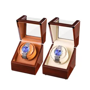 Automatischer luxus-Uhrenwickler Slots Blaulichtregelung Weichgedächtnis-Kissen Walnussmaserung Uhrenwickler Motor Aufbewahrungsbox
