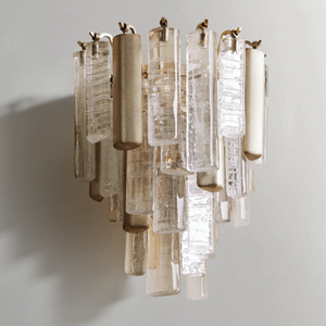 Lampadario di Lusso Minimalista in Vetro e Metallo Stile Vintage Italiano - Product Image 4