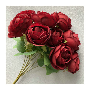 Bouquet de fleurs artificielles Suzume Ii à 9 têtes, couleur blanc, orange, rose, champagne, pour décoration de mariage, chambre à coucher, salon - Product Image 5