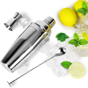 Shaker à cocktails avec passoire de barman, doseur jigger, cuillère de mélange de bar, ensemble professionnel de mélangeur de boissons - Product Image 5