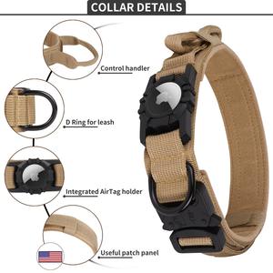 Adecuado para AirTag Tracker Tactical <span class=keywords><strong>Dog</strong></span> <span class=keywords><strong>Collar</strong></span> <span class=keywords><strong>Nylon</strong></span> Tamaño ajustable Antideslizante y antiimpacto <span class=keywords><strong>Collar</strong></span> para mascotas - Product Image 2