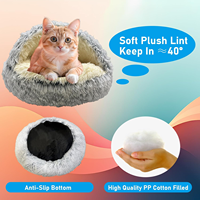 Lits pour chiens, lit-caverne pour chiens de petite taille, chats et animaux de compagnie, lit douillet à capuche rembourré et moelleux pour chiots