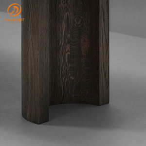 Tavolo da Pranzo Moderno in Legno Massello di Quercia, 8-6 Posti, Rettangolare Lungo, Pannello Spesso, Finitura Noce Scuro - Product Image 5