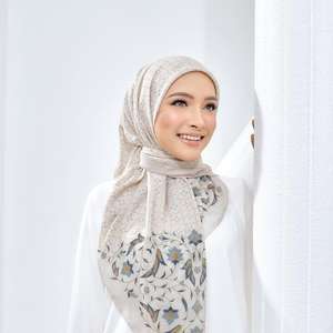 ผ้าโพกหัวผ้าฝ้ายพรีเมี่ยมของผู้หญิงที่มีสไตล์พิมพ์ลายดอกไม้ระบายอากาศได้ทุกฤดูกาลผ้าพันคอชาติพันธุ์มุสลิม tudung borong bawal - Product Image 2