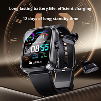 Montre intelligente et écouteurs 2-en-1 S6, résistants à l'eau IP67, écran TFT, contrôle à distance, suivi de la fréquence cardiaque, compatible avec Android