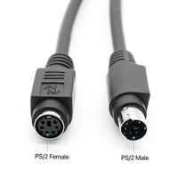 Kabel Ekstensi ODM/OEM PS/2 6pin Male to Male 6 Core Kepala Bulat Mini Din Multimedia dengan Pelindung Jalinan untuk Komputer Kamera