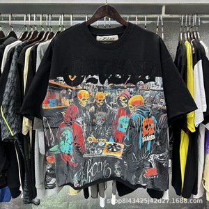 Factory Direct Sale Trendy Hell Star NFC 260g Jersey <strong>Animal</strong> Print Pure Cotton <strong>Men's</strong> Women's Regular Fit Short-Sleeved Logos - Product Image 6
