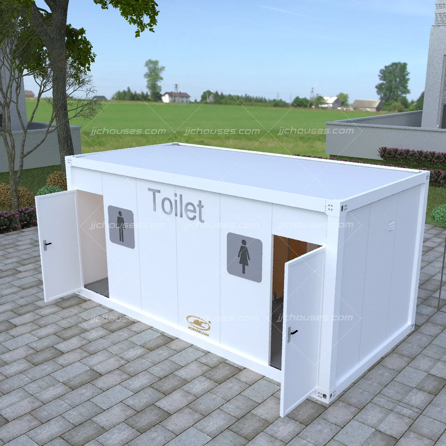 In vendita prefabbricato eps piccolo campeggio personalizzato 20ft 40ft pulitore pubblico cabina mobile contenitore mobile wc