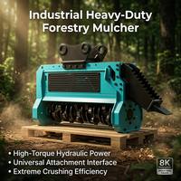 Broyeur forestier à grande rotative pour excavatrice, avec entraînement par cannelure, pour pelle de 5 à 12 tonnes