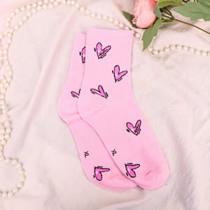 Chaussettes en coton respirant avec logo texte brodé personnalisé, tricotées, ODM, cadeau pour enterrement de vie de jeune fille, impression numérique sur le bord - Product Image 5