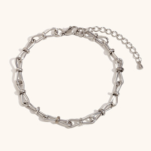 Chaîne <span class=keywords><strong>de</strong></span> <span class=keywords><strong>cheville</strong></span> artisanale en acier inoxydable, motif clip <span class=keywords><strong>de</strong></span> papier et nœud <span class=keywords><strong>de</strong></span> <span class=keywords><strong>grain</strong></span> <span class=keywords><strong>de</strong></span> café, polyvalente, haut <span class=keywords><strong>de</strong></span> gamme et unique pour femme. - Product Image 4