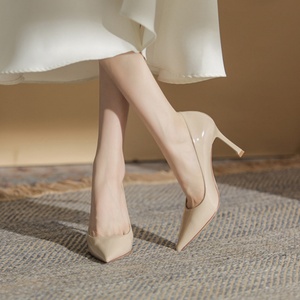 รองเท้าส้นสูงแบบสวม ส้นตึก สีผิว สำหรับผู้หญิง นุ่มสบาย ดีไซน์หรูหรา เซ็กซี่ เปิดนิ้วเท้า กันลื่น เหมาะสำหรับฤดูหนาว - Product Image 3