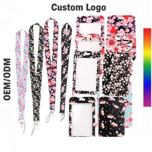 Cordón Personalizado con Diseño de Flor de Cerezo, Cordón Duradero para el Cuello con Clip Metálico, Cordón Bonito para Llaves, USB, Tarjetas, Uso Diario - Product Image 1