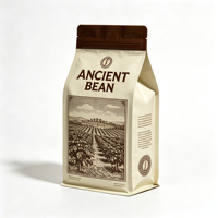 Bolsa de plástico con cierre hermético y fondo plano para café tostado, personalizada al por mayor, para envasado de alimentos, suministro para cafeterías, 1 kg