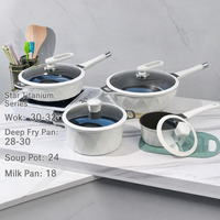 Ensemble de casseroles en aluminium antiadhésif, conduction rapide de la chaleur, marmite à soupe, ensemble de casseroles, facile à nettoyer, hygiénique, sans PFOA, ustensiles de cuisine