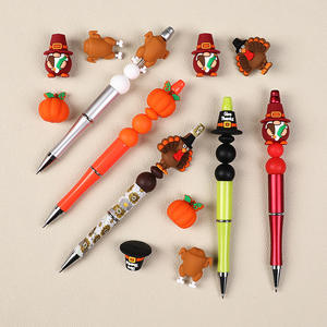 Cuentas de resina de silicona 3D de pavo de Acción de Gracias agujero recto DIY Collar para niños decoraciones cuentas de silicona - Product Image 3