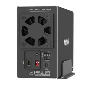 <span class=keywords><strong>2</strong></span> Bays RAID Tipe C 3.5 inci SATA HDD / SSD Enclosure Aluminium 3.5 HDD Housing Kotak Eksternal Solid State Drive Dengan Kipas 10Gbps - Product Image 1