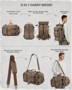 CZFIT L200 2026 Tactical Waterproof <b>Backpack</b> Zipper Closure Anti-Theft Design 36-56L Capacity for Unisex Outdoor Hiking Travel - Product Image 5
