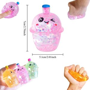 ของเล่นบีบมือรูปแก้วชานมสำหรับเด็กและผู้ใหญ่ ของเล่นบีบคลายเครียด รางวัลในห้องเรียน ของชำร่วยงานปาร์ตี้ ของเล่นบีบ TPR คืนรูปช้า - Product Image 6