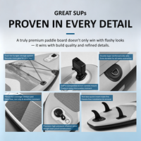Planche de paddle gonflable en PVC Drop Stitch, stable, 3 ailerons, grande flottabilité, sports nautiques en plein air