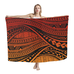 Custom Polynesian Tribla Print <strong>Hawaiian</strong> Sarongs Beach Pareo Women Summer Beach Party Split Cover Up - Product Image 3