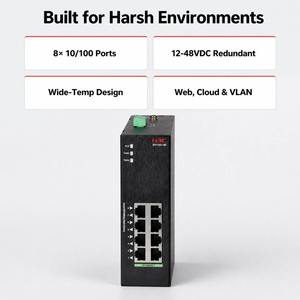 สวิตช์อุตสาหกรรมแบบติดตั้งบนราง H3C รุ่นใหม่และของแท้ 128Gbps IE4120U-8E-H1 8 พอร์ต พร้อม SNMP QoS Full-Duplex LACP - Product Image 2