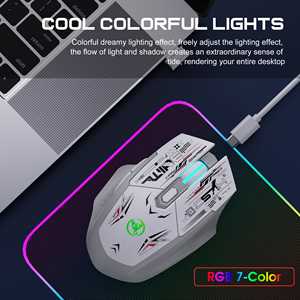 Hxsj T38 Chế Độ Kép 6D Câm Quang USB Chơi Game Chuột 500MAh Có Thể Sạc Lại Ergonomic Tay Phải Định Hướng Tốt Nhất Bán Colourful LED - Product Image 4