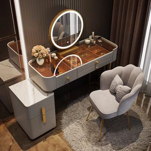 Coiffeuse moderne et abordable de luxe pour la maison, style nordique, avec tiroirs et miroir pour chambre à coucher - Product Image 2