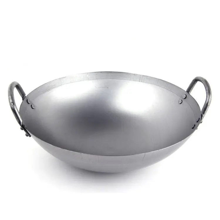 Jiahe wok de aço carbono, com bolinha de indução com punho de metal duplo, wok