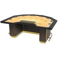 Table de jeu de poker et de Blackjack de luxe professionnelle en bois antique, personnalisable, de qualité casino, demi-ronde, pour la vente en gros