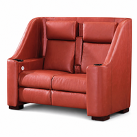 Sofá doble moderno de tela para cine, con relleno de espuma viscoelástica, mueble de lujo para cine en casa, hotel o restaurante.