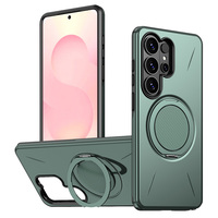 Funda Magnética Antigolpes con Sensación de Piel para Samsung Galaxy S23 S24 S25 S26 Ultra Plus, 360° °   Soporte Giratorio con Anillo y Cubierta Completa