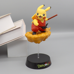 2 piezas de dibujos animados Pika Chu & Goku DBZ acción tablero decoraciones PVC Anime juguetes de nube en la nube - Product Image 3