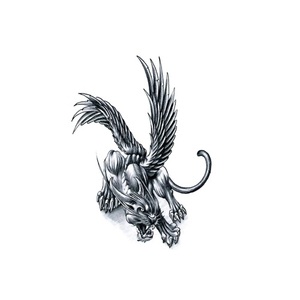 Adesivi per Tatuaggi Temporanei all'Ingrosso con Animali Tigre Lupo Drago Bianco e Nero per Uomo e Donna - Product Image 5