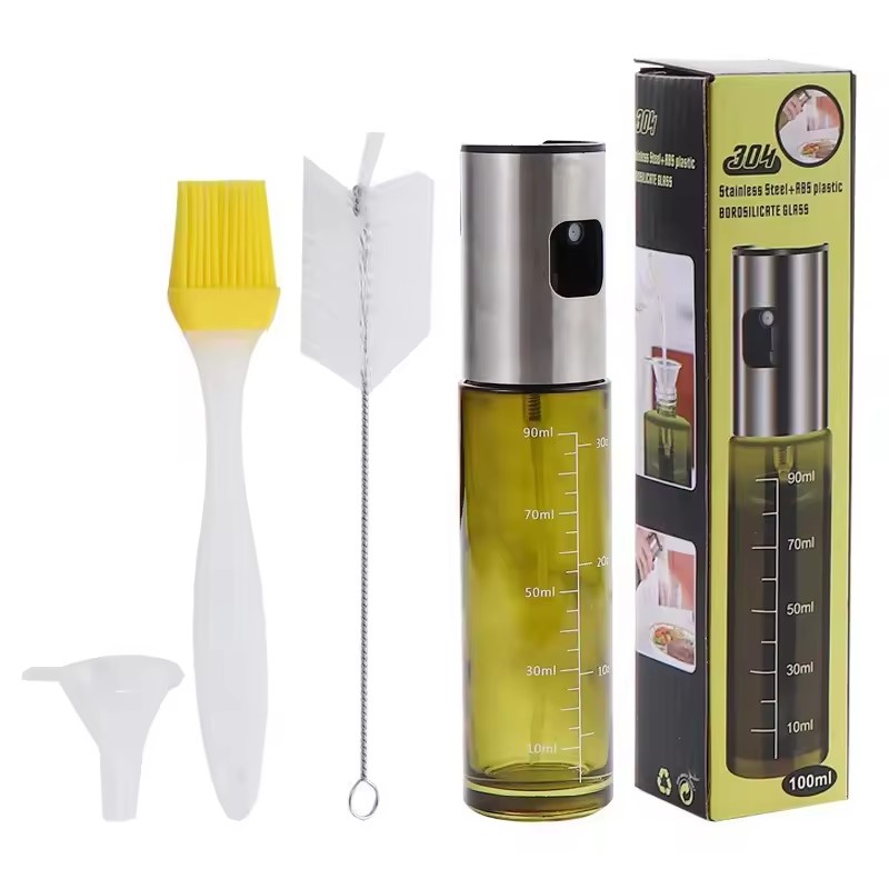Bouteille en verre vert avec embout 304 [100 ml]