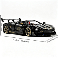 Guly 10625, Bloques de Construcción de Auto de Carreras a Escala 1:8, 3658 Piezas, Auto Deportivo MOC con Motor, Ladrillos ABS para Aprendizaje STEM, Regalos de Navidad