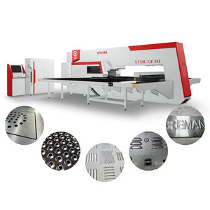Machine de poinçonnage à tourelle CNC haute vitesse pour la fabrication de pièces métalliques avec changeur d'outils automatique et système de positionnement de précision - Product Image 1
