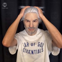 Masque en silicone réaliste avec cheveux et barbe |   Déguisement naturel doux pour homme, pour Pâques, Halloween, cosplay, réutilisable, respirant