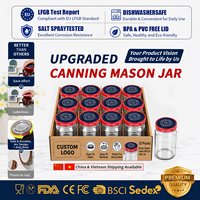 Stoples Mason dengan Tutup  Stoples Mason dengan Tutup Mudah Dibuka dengan Putaran  Stoples Food Grade untuk Saus Cabai Madu Selai OEM ODM 16oz