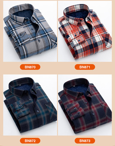 <span class=keywords><strong>Chemise</strong></span> <span class=keywords><strong>Homme</strong></span> Originale Décontractée Coupe Slim en <span class=keywords><strong>Velours</strong></span> Uni, Épaisse et Doublée Polaire, à Carreaux, Manches Longues, Automne et Hiver - Product Image 4