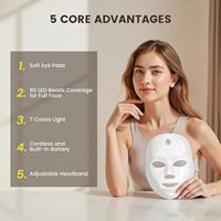 Masque facial LED en silicone OEM ODM, lumière infrarouge proche 850 nm, appareil de beauté rechargeable, équipement de soin du visage