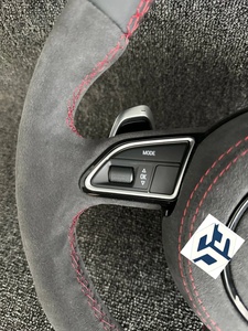 Volant de direction en cuir Alcantara entièrement personnalisé pour Audi <span class=keywords><strong>RS</strong></span> A4 A5 A6 C7 B8 R8 S3 S4 S5 Q7 A7 S7 TT RS3 RS5 RS6 RS7 B9 - Product Image 2