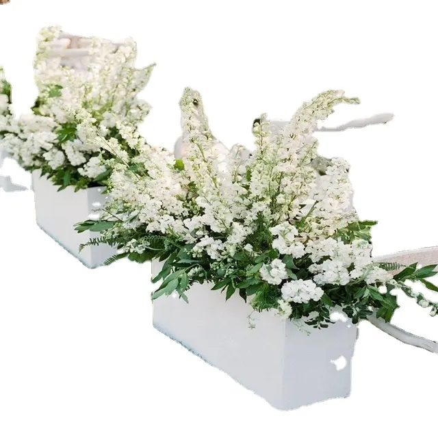 white mental Floral Stand Road Lead Wedding out door walkway aisle way pillar stand flower vase pots for home decoration