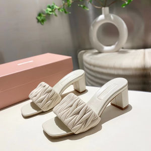 Sandalias de Tacón Alto de Marca de Diseñador de Lujo para Mujer, Zapatos de Mujer de Primavera Verano con Punta Abierta de Moda de Cuero Genuino de Alta Calidad - Product Image 2