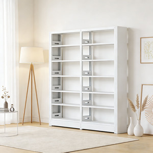 Estantería de acero de una sola cara para librerías, estantería de exhibición para librerías, estantería para bibliotecas - Product Image 1